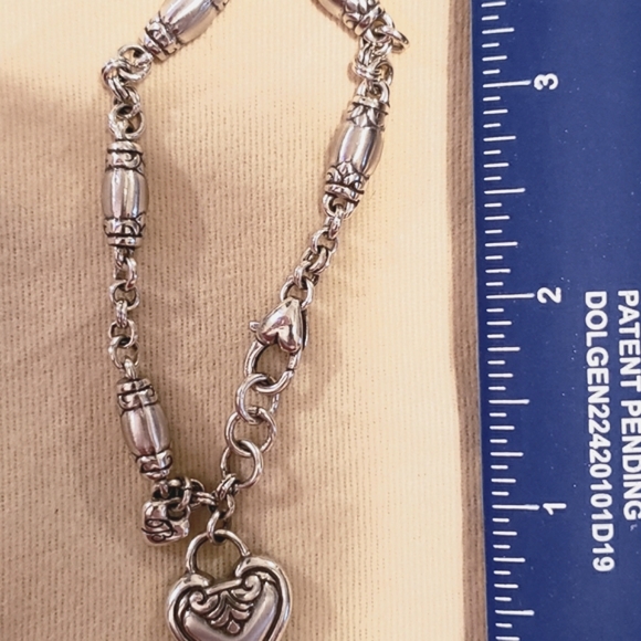 BRIGHTON (Retired) Blair Barrel Link Heart Charm Bracelet - Picture 5 of 6
